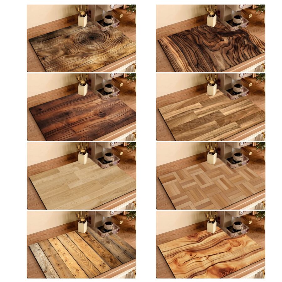 1pc Wood Grain Pattern Printed Absorbent Mat, Suitable For Espresso Machine, Sink, Faucet, Cup Holder, Home Decor, Kitchen & Bathroom Accessories - Multicolor - View 1