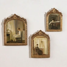 1pc European Retro Carved Resin Wall Hanging Photo Frame Decor Gifts Birthday Graduation