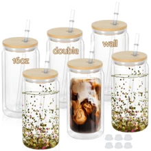 6 Packs 16oz Double-Wall Plastic Water Bottles With Straw & Lid, Pre-Drilled For DIY, Reusable, Portable Drink Containers For Cold Beverages, Juices, Sodas, Iced Coffee - Perfect For Summer Hydration, Camping, Parties, Office, Fitness & Gifts - Multicolor - View 13