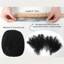 Afro Kinky Bulk Human Hair Extension, Human Hair Afro Curly Bulk Extensions, 50g/Pcs Crochet Extensions For Knotless Braiding, Micro Twists, Loc Repair, 8-18 Inch For Protective Afro Hairstyles, Sporty Style Unisex Natural Look For All Ethnicities - SNatural - View 5