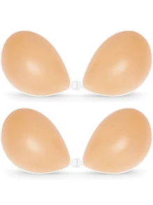 Sujetador autoadhesivo sin tirantes: Pezoneras de silicona sexy para mujeres. Tirantes, ideales para fotos de boda. Adecuado para pechos pequeños, estilos grandes y gruesos. Excelente para fotos de boda, diseño recogido. Uso en verano, delgado, transpirable e invisibles pezoneras para ropa interior