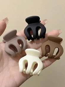 4 Stück/1 Stück Damen 11,2 cm Plastik Minimalistische einfache Stil elegante Großraum Haarklammer, weiß/schwarz/khaki/braun, geeignet für tägliche Frisuren, Gesichtsreinigung, Make-up, Outfit-Passende Haarklammern, Haarklammern, Haarklips, Haarklammern, Haarklemmen, Haarklemmen
