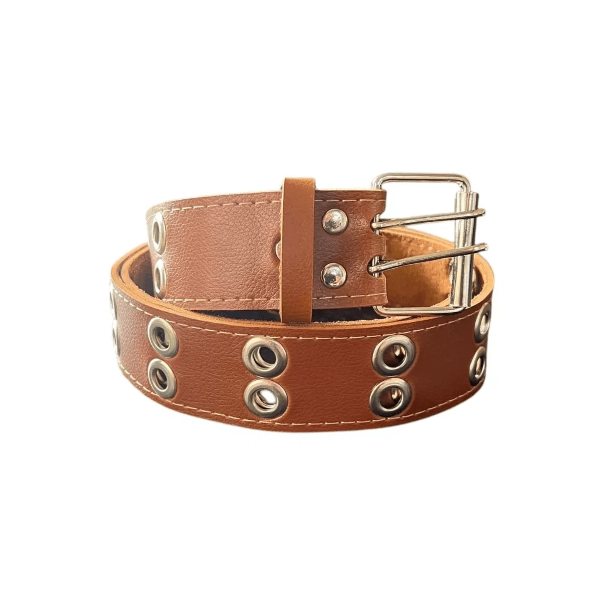 Unisex Women's Belt Punk Rock Double Pin - Wendy - 駝色 - 查看 1