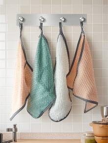 5 peças Toalhas Engrossadas, Toalhas Macias e Absorventes, Reutilizáveis, Laváveis na Máquina para Cozinha, Banheiro, Carro, Janela, Suprimentos de Limpeza, Ferramenta de Limpeza - padrão - Visão 4