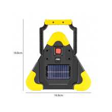 Triángulo de Emergencia Automotriz Multifuncional con Luz LED Recargable por Solar o USB Power Bank Integrado y Modos de Iluminación para Reparaciones, Camping y Seguridad Vial - Negro - Ver 4