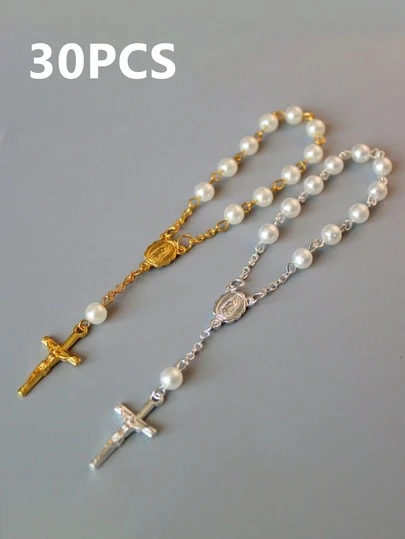 30pcs Christening Acrylic Beads Faux Pearls For Christening Wedding Party FavorsIdeal Birthday Party Anniversary Commemorative Gift Favors Wedding Party Favors