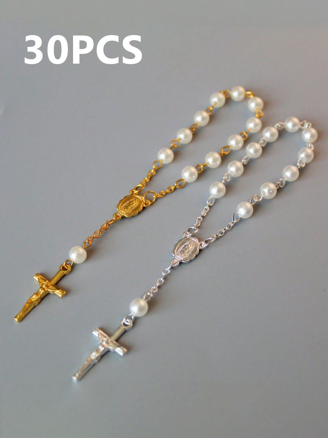 30 件洗礼亚克力珠子仿珍珠适用于洗礼婚礼派对礼物理想的生日派对周年纪念礼物婚礼派对礼物 - 彩色 - 查看 1