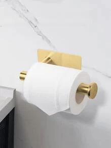 1pc Gold Toilet Paper Holder Bathroom Tissue Storage Rack Stainless Steel Paper Towel Hanger Back To School