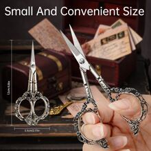 1pc Stainless Steel Classical Plum Blossom Scissors, Vintage Tailor Embroidery Fabric Sewing Craft Shears, Household Window Flower Fray Thread Sewing Accessories, Tea Art Scissors