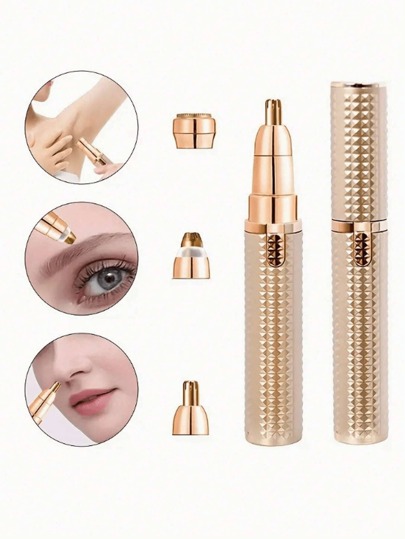 Augenbrauentrimmer und Gesichtshaarentfernungsgerät für Frauen, drei in einem Augenbrauenrasierer und schmerzfreier Haarrasierer, wiederaufladbar, integrierte LED-Beleuchtung, geeignet für Gesicht, Pfirsichflaum, Augenbrauen, Lippen, Körper, Kinn, Arme