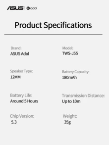 Asus Wireless Clip-On New Style Sports Running Headphones, Long Battery Life, Noise Reduction Headphones, Rotatable And Stress-Relieving - White - View 4