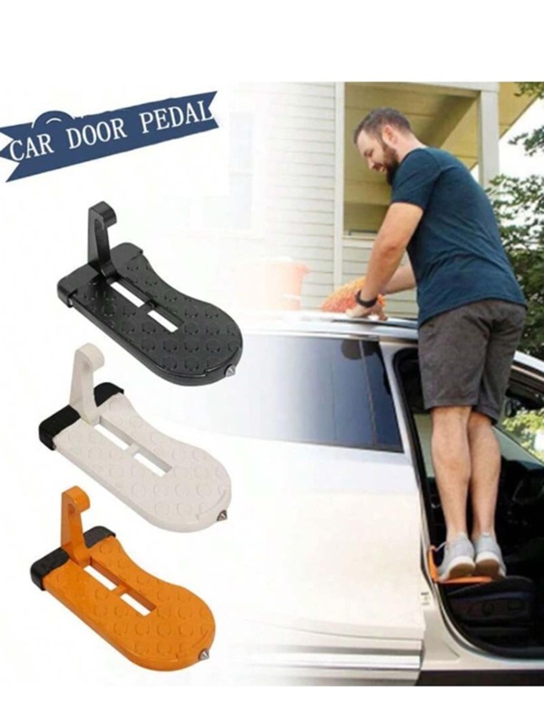Foldable Car Roof Rack Step Car Door Step Universal Latch Hook Auxiliary Walking Car Foot Pedal Aluminium Alloy Safety Hammer