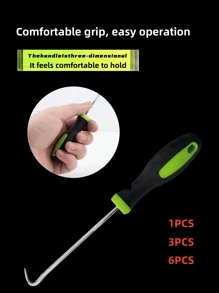 Heavy Duty Metal U-Hook Seal Puller For Garden, Landscape Cracks And Paving Joints - Green And Black Lawn Loosening Tool With Handle, Screen Strip Replacement Tool Hook Door And Window Seal Hook Remover Strip Iron Hook Leather Strip Removal Tool