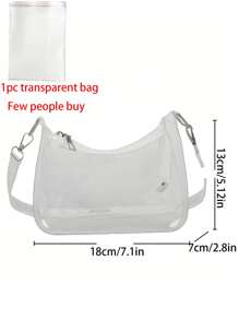 Bolso de hombro de mujer de moda de PVC transparente para uso diario, bolso de hombro transparente, bolso transparente aprobado para estadios, monedero transparente para conciertos, eventos deportivos, festivales, impermeable, a prueba de arena, bolso transparente para playa, deportes, picnic, meriendas para mujeres