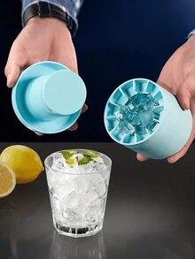 1 件圆形圆柱形硅胶冰块模具，家用冰块模具，夏季冰块和托盘，厨房配件，冰淇淋储存解决方案 - 藍色 - 查看 5