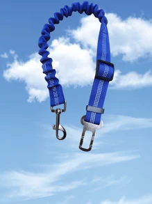 1 pieza Correa elástica reflectante retráctil para mascotas con cinturón para ir en el coche, cinturón de para asiento de coche de mascota, cuerda de tracción de coche para mascotas, artículos para mascotas en , correa retráctil para perros, correa a prueba de explosiones para perros