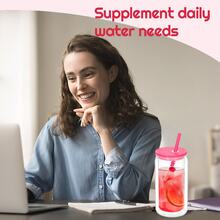 6 Packs 16oz Double-Wall Plastic Water Bottles With Straw & Lid, Pre-Drilled For DIY, Reusable, Portable Drink Containers For Cold Beverages, Juices, Sodas, Iced Coffee - Perfect For Summer Hydration, Camping, Parties, Office, Fitness & Gifts - Multicolor - View 10