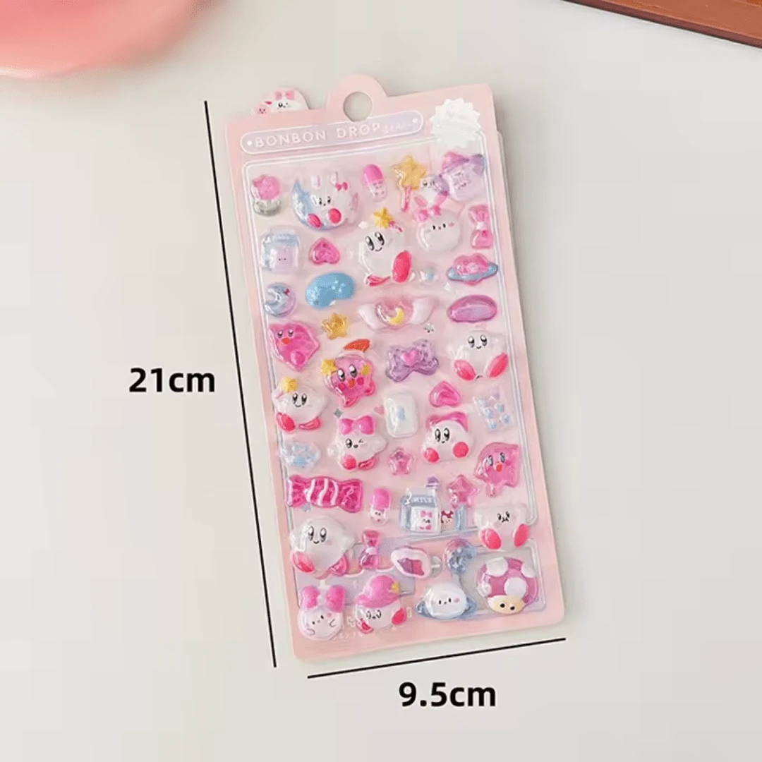 Glow In The Dark Stickers Kawaii Animals 3D High Relief DIY Stickers - Yellow - View 1