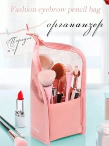 1 pièce Sac de rangement portable pour pinceaux de maquillage, sac à main imperméable d'été, sac cosmétique multifonction pour voyage, porte-pinceaux de maquillage grande capacité, organisateur de sac cosmétique de salle de bain, organisateur de maquillage, boîte de rangement de parfum, support pour pinceaux de maquillage, décoration idéale pour la maison, cadeau pour la fête des mères, cadeau pour les amis et les enseignants, cadeau pour la demoiselle d'honneur, fournitures de voyage, accessoires de voyage, accessoires de croisière, produits de première nécessité, accessoire de coiffeuse