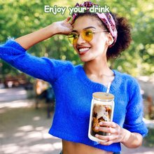 6 Packs 16oz Double-Wall Plastic Water Bottles With Straw & Lid, Pre-Drilled For DIY, Reusable, Portable Drink Containers For Cold Beverages, Juices, Sodas, Iced Coffee - Perfect For Summer Hydration, Camping, Parties, Office, Fitness & Gifts - Multicolor - View 5