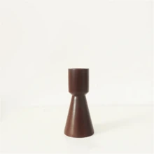 1pc Nordic Style Brown Wooden Candle Holder, High-End Home & Dining Table Candle Decor, Holiday Party, Gift For Friends & Lovers, Birthday Blessing - Multicolor - View 8