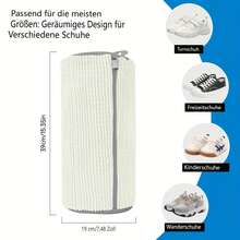 1个耐用鞋类洗衣机袋，适用于所有鞋型 | 内里柔软蓬松的保护性洗衣袋，轻柔洗涤运动鞋和休闲鞋，防止勾丝和异味，速干网布，春夏换季衣橱收纳好帮手，旅行必备洗衣袋，居家洗衣必备 - 白色 - 查看 3