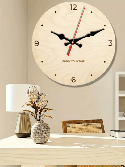 Chic Wooden Wand Klok Silent Quartz Movement, Battery Operated, Perfect Living Room, Bedroom, Kitchen, Office ation Moderne Home Holiday Ideal Birthday (AA Batteries Not Included) Room