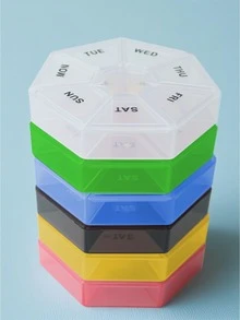 1pc 7-Day Pill Organizer With Separate Daily Compartments - Portable Travel Medication Box, Multifunctional Plastic Pill Storage Case - Suitable For Elderly And Busy People - For Travel And Home Use - Multicolor - View 5