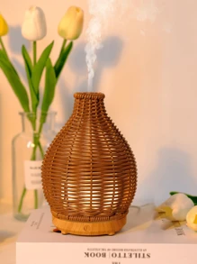 ellestfun 1pc USB 5V 80ml PP Simulation Rattan Weaving Process Ultrasonic Aromatherapy Humidifier, Suitable For Small Room Aroma Diffuser