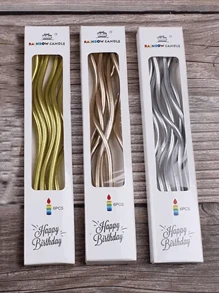 6pcs Birthday Candles Spiral Cake Candles With Holders Metallic Cake Cupcake Candles Long Thin Curly Coil Cake Candles For Birthday Wedding Party And Cake Decoration Back To School Valentine Day