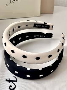 Diadema con estampado de lunares, un nuevo accesorio de cabello versátil para mujeres, un accesorio y diadema especial para lavarse la cara con una diadema de tela con parte superior de calavera