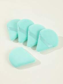 Princess Rose Juego de 5 borlas de polvo en forma de triángulo verde estilo princesa rosa para polvos sueltos, suaves y adhesivas, maquillaje, decoración de habitaciones, tocador, viajes, dormitorio, accesorios de maquillaje, borlas, difuminador de maquillaje, borlas de polvo, esponjas de maquillaje, regalos, regalos para mujeres, regalos de Navidad