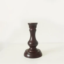 1pc Nordic Style Brown Wooden Candle Holder, High-End Home & Dining Table Candle Decor, Holiday Party, Gift For Friends & Lovers, Birthday Blessing - Multicolor - View 6
