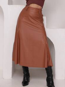 Women's Long Skirt Godet Skirt Women's Clothing Evangelical Fashion Comfortable - 駝色 - 查看 1