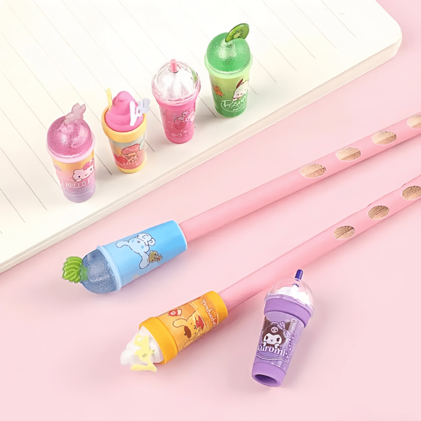 7pcs Hello Kitty And Friends Erasers, Cartoon Cute Colorful Design, Suitable For Students, Teachers, Party Gifts.