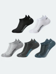 5 Pairs Plus Size Men's Thin Mesh Sports Ankle Socks For Summer - Multicolor - View 3