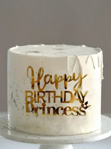 1PC Golden Princess Birthday Cake Topper Set - For Birthday Cakes, Bridal Showers & Celebration Events Elegant Gift For Maidens, Dreamers & Those With Princess Hearts (Enchanted Princess Cake Decor)