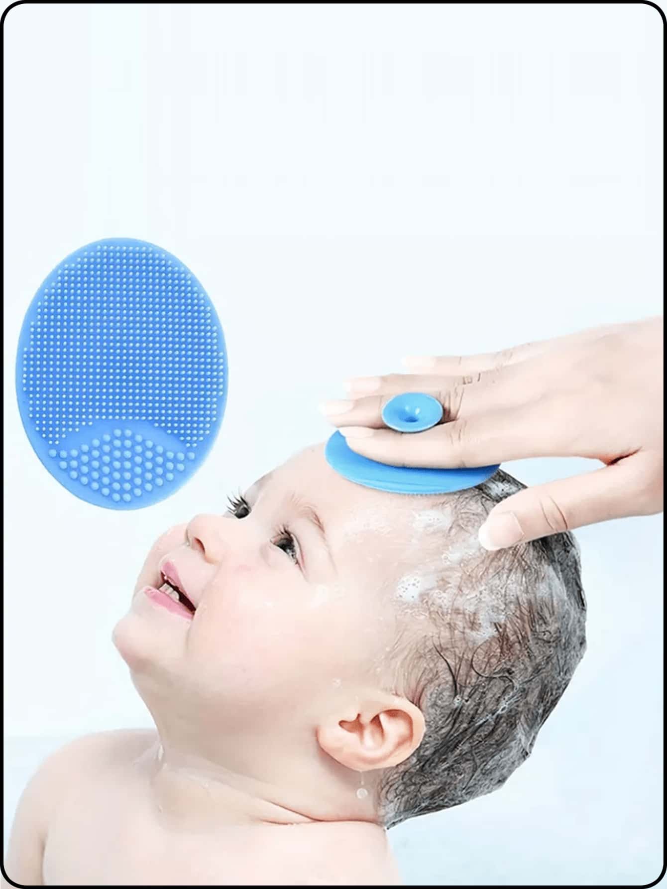 1pc Soft Silicone Baby Bath Brush - Gentle Soothing Skin Massage Brush - Ideal Bathing Essential For Moms, Designed Not To Hurt Nails - Silicone Baby Shampoo Brush - View 1