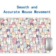 وسادة فأر قطة جميلة ذات تصميم كرتوني كبيرة لمكتب المكتب مع حافة مخيطة وقاعدة مطاطية مانعة للانزلاق 35.4x15.7 بوصة للمنزل والمكتب كهدية للنساء والأصدقاء ، لوازم المدرسة ، عودة إلى المدرسة ، وسادة فأر للألعاب ، اكسسوارات المكتب ، لوازم المكتب ، اكسسوارات مكتب المكتب ، وسادة فأر للمكتب