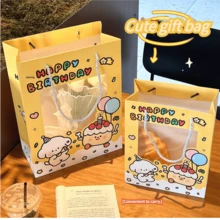 5pcs Birthday Dog Tote Bag Birthday Gift Packaging Bag Cartoon Gift Thick Cardboard Storage Bag