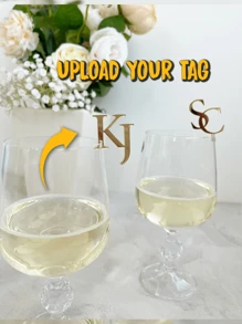2Pcs Custom Wedding Drink Tags With Initials, Personalized Drink Tags, Luxury Wedding Gifts, Table Decoration, Holiday Gifts, Wedding Anniversary Memorable Gifts