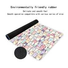 وسادة فأر قطة جميلة ذات تصميم كرتوني كبيرة لمكتب المكتب مع حافة مخيطة وقاعدة مطاطية مانعة للانزلاق 35.4x15.7 بوصة للمنزل والمكتب كهدية للنساء والأصدقاء ، لوازم المدرسة ، عودة إلى المدرسة ، وسادة فأر للألعاب ، اكسسوارات المكتب ، لوازم المكتب ، اكسسوارات مكتب المكتب ، وسادة فأر للمكتب