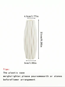 1pc Bohemian Style Large Cylindrical Plastic Vase With Wave Pattern, Modern Home Decor Vase For Living Room, Kitchen, Bedroom, Suitable For Fresh Flowers And Dried Flowers - Multicolor - View 8