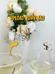 2Pcs Custom Wedding Drink Tags With Initials, Personalized Drink Tags, Luxury Wedding Gifts, Table Decoration, Holiday Gifts, Wedding Anniversary Memorable Gifts