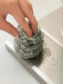 Kit 6 Esponjas De Aço Inox Esponja de Lavar Louça Pra Limpar Panelas - Aço - Visão 6