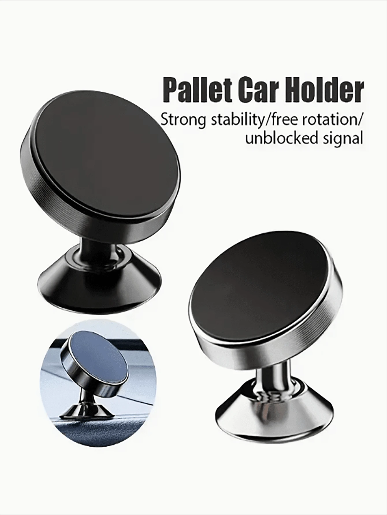 1pc Metal Material Circular Mini Magnetic Phone Holder, Car Multifunctional Phone Navigation Holder, Car Dashboard Holder - Multicolor - View 4