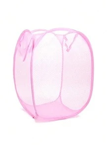 Large Foldable Pop-Up Mesh Laundry Basket With Handles - High-Capacity, Breathable Plastic Hamper For Bedroom, Bathroom, And Dorm Storage, Laundry Room Accessories, Laundry Baskets