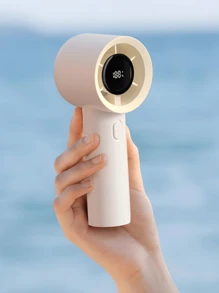 Portable Handheld Fan With Adjustable Speed, Turbo Mini,Rechargeable Battery. Personal Fan With Metal Body, Digital Display, Suitable For Women And Men's Travel/Camping/Outdoor Gifts