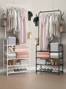 1 件便携式衣柜整理器，多功能衣服/鞋子/帽架，24 英寸宽，可移动且易于组装，适用于客厅、卧室、办公室，是节日、圣诞节的完美礼物