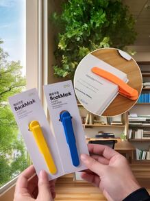 1PC Semn de carte de citire | Urmărire automată a paginii | Clip de marcaj inovator din silicon moale, portabil și elegant, minimalist, multifuncțional | Perfect pentru toate cărțile, cărțile de lucru, atlasele | Cadou ideal pentru colegii de clasă și cadou motivațional de învățare pentru copii.